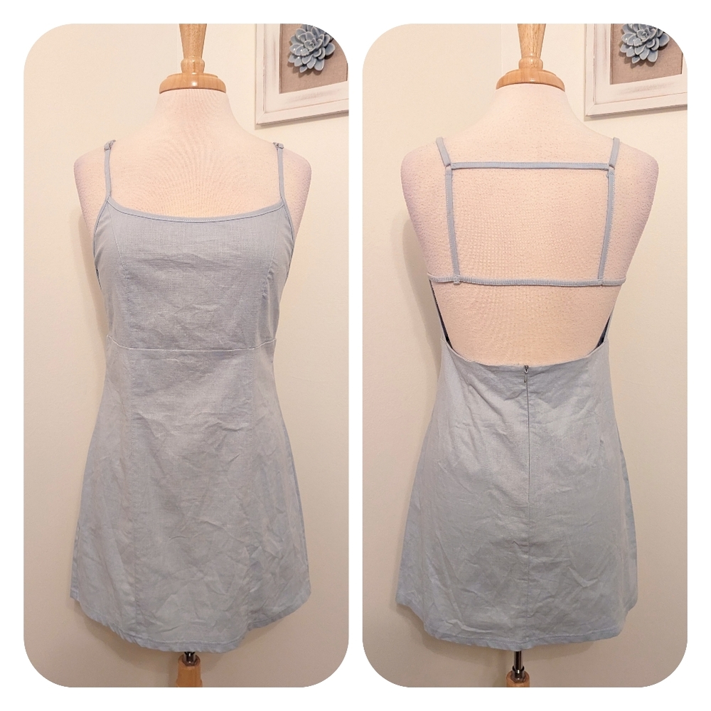 PacSun | LA Hearts Backless Strappy Mini Dress Light Blue Large